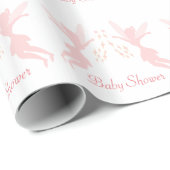 Pink Fairy Baby Dusche Geschenkpapier (Rolleneckpunkt)
