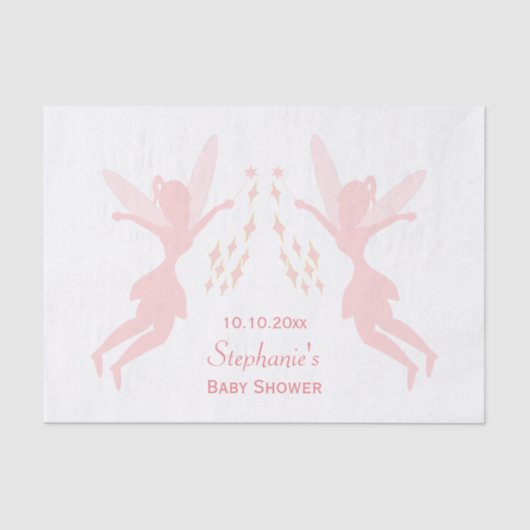 Pink Fairy Baby Dusche Seidenpapier (Vorderseite)