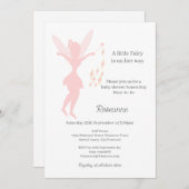 Pink Fairy Baby Girl Baby Shower Einladung (Vorne/Hinten)