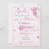 Pink Fairy Birthday Einladung (Vorderseite)