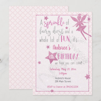 Pink Fairy Birthday Einladung