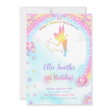 Pink Fairy Birthday Einladung