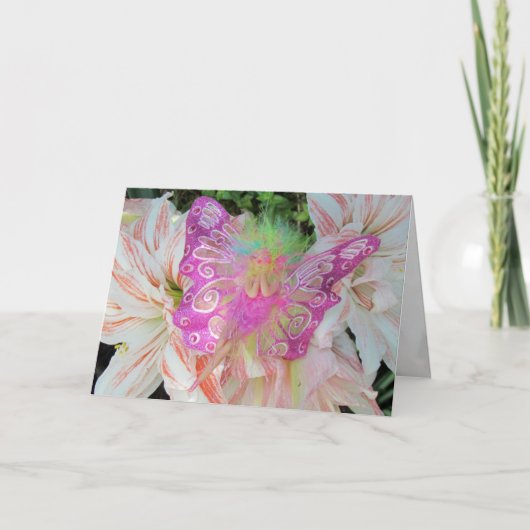 Pink Fairy Birthday Wwünschcard Karte (Vorderseite)