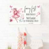 Pink Fairy Butterfells Magic Wand Erster Geburtsta Banner (Insitu)
