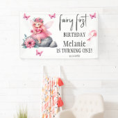 Pink Fairy Butterfells Magic Wand Erster Geburtsta Banner (Insitu)