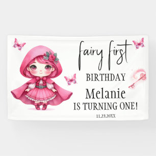 Pink Fairy Butterfells Magic Wand Erster Geburtsta Banner