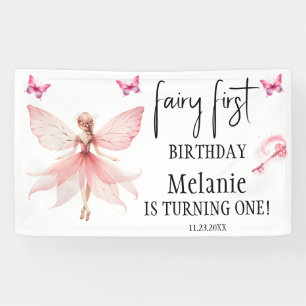 Pink Fairy Butterfells Magic Wand Erster Geburtsta Banner