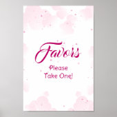 Pink Fairy Cloud & Stars favorisiert Baby Dusche Poster (Vorne)