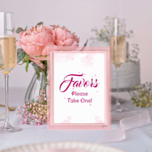 Pink Fairy Cloud & Stars favorisiert Baby Dusche Poster