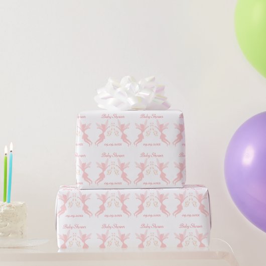 Pink Fairy Design Baby Dusche Geschenkpapier (Partygeschenke)