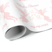 Pink Fairy Design Baby Dusche Geschenkpapier (Rolleneckpunkt)