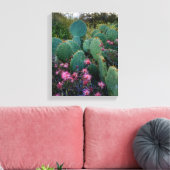 Pink Fairy Duster Blume & Prickly Pear Cactus Leinwanddruck (Insitu (Wohnzimmer))