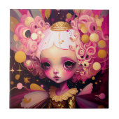 Pink Fairy Fantasy Art Fliese (Vorderseite)