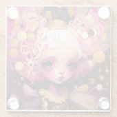 Pink Fairy Fantasy Art Glasuntersetzer (Rückseite)