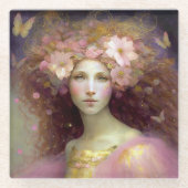 Pink Fairy Fantasy Art Glasuntersetzer (Vorderseite)