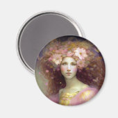 Pink Fairy Fantasy Art Magnet (Vorderseite/Rückseite)
