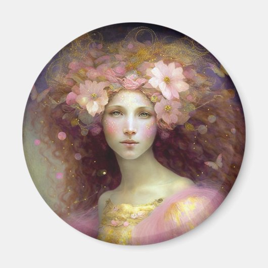 Pink Fairy Fantasy Art Magnet (Vorne)