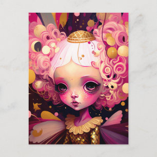 Pink Fairy Fantasy Art Postkarte
