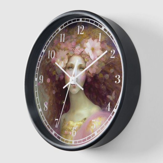 Pink Fairy Fantasy Art Uhr (Winkel)