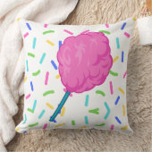 Pink Fairy Floss Cotton Candy Square Kissen (Decke)