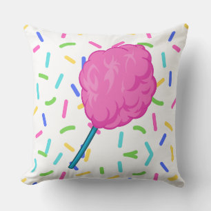 Pink Fairy Floss Cotton Candy Square Kissen