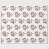 Pink Fairy Flying Gift Wrap Geschenkpapier (Flach)