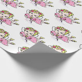 Pink Fairy Flying Gift Wrap Geschenkpapier (Ecke)