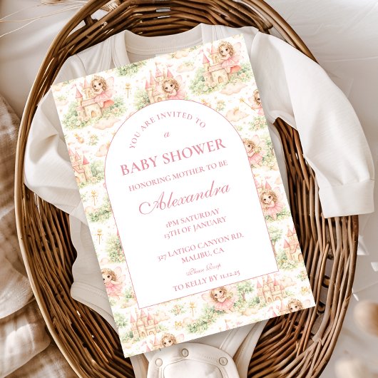 Pink Fairy Garden Baby Shower Einladung