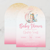 Pink Fairy Girl Baby Shower Arch Einladung (Vorne/Hinten)