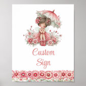 Pink Fairy Girl Whimsical Floral Birthday Custom  Poster (Vorne)