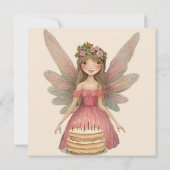 Pink Fairy Girls Geburtstag Einladung (Rückseite)