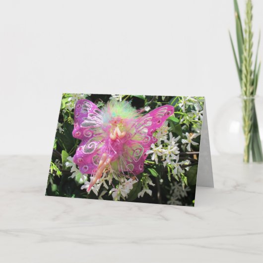 Pink Fairy Greeting Card Karte (Vorderseite)