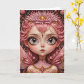 Pink Fairy Karte (Gelbe Blume)