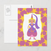 Pink Fairy mit Zauberstab Postkarte (Vorne/Hinten)
