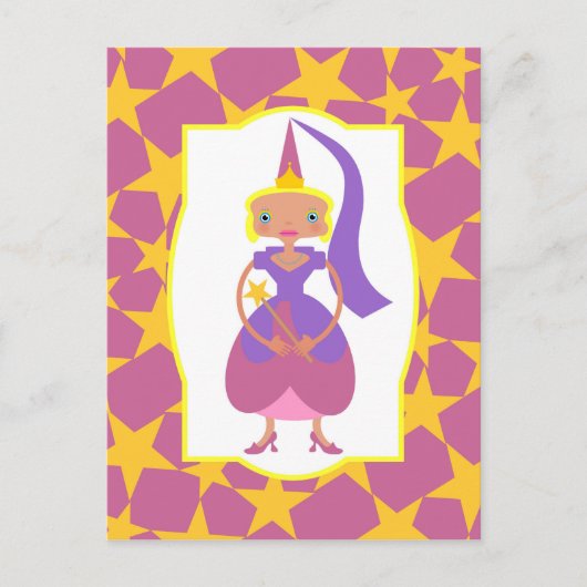 Pink Fairy mit Zauberstab Postkarte (Vorderseite)
