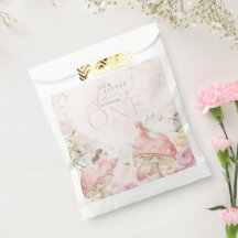 Pink Fairy Mushroom Floral Garden 1st Birthday