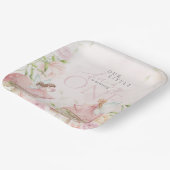 Pink Fairy Mushroom Floral Garden 1st Birthday Pappteller (Gewinkelt)