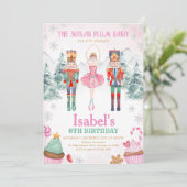 Pink Fairy Nutcracker Geburtstag Winter Einladung (Stehend Vorderseite)