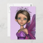 Pink Fairy Postkarte (Vorne/Hinten)