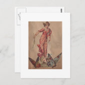 Pink Fairy Postkarte (Vorne/Hinten)