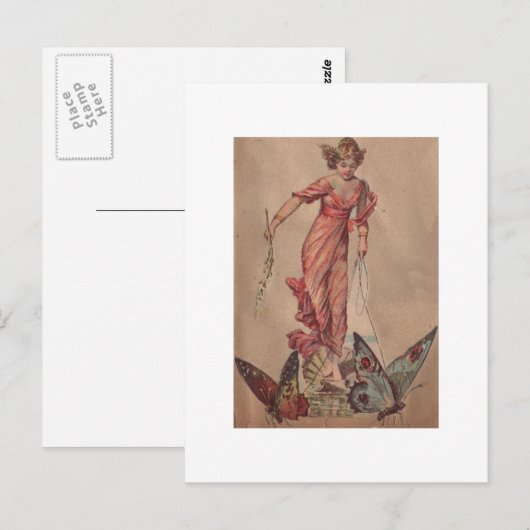 Pink Fairy Postkarte (Vorne/Hinten)