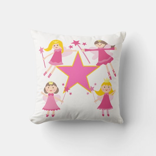 Pink Fairy Princesses Pillow Kissen (Vorderseite)