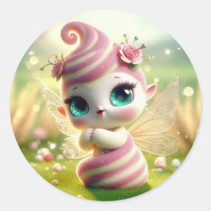 Pink Fairy Sugar Runder Aufkleber