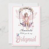 Pink Fairy Swing wird meine Bridesmaid sein Einladung (Vorderseite)