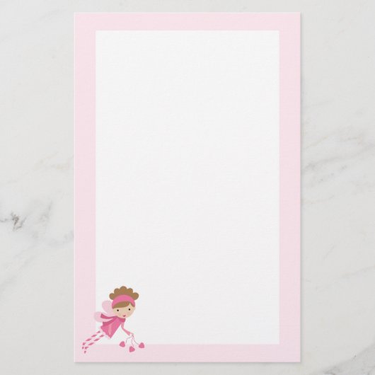 Pink Fairy Valentinstag Briefpapier (Vorderseite)
