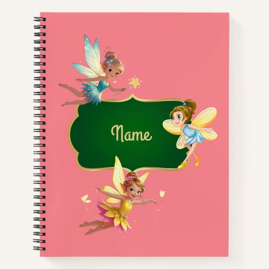 Pink Fairy Write & Zeichn Notebook for Girls Notizblock (Vorderseite)