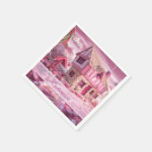 Pink Fairytale Candy Hütte Napkins Serviette (Ecke)