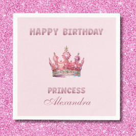 Pink Fairytale Kronprinzessin Geburtstag Serviette