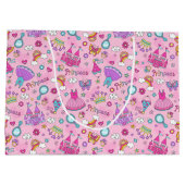 Pink Fairytale Princess Party Große Geschenktüte (Rückseite)