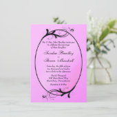 Pink Fairytale Wedding Einladung (Stehend Vorderseite)